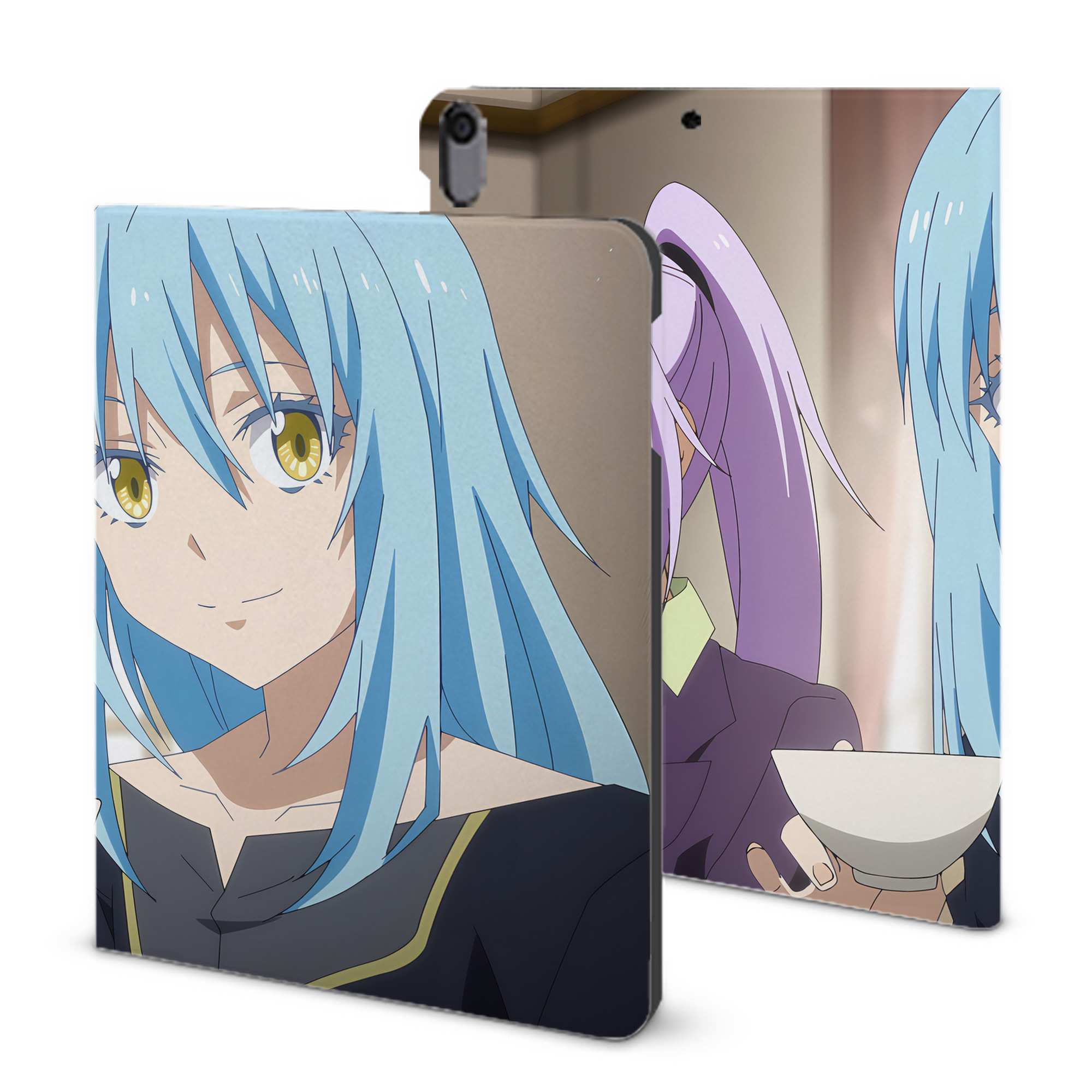 （画像用） 転スラ Regarding Reincarnated to Slime IPad ケース ブック型 PUレザー TPU 耐衝撃 軽量 薄型 ペン収納なし 全面保護 IPad 各モデル対応